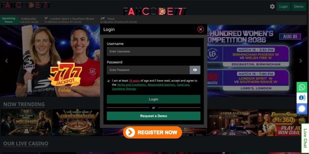 Fancode777 Login ID